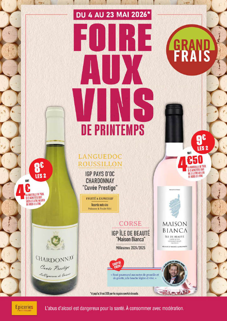 Flyer pour la foire aux vins de Printemps
