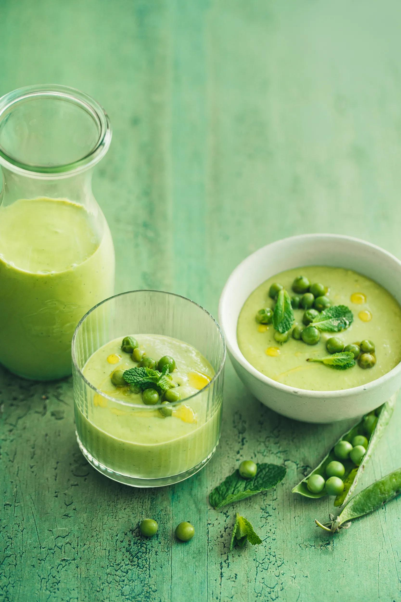 Velouté de petits pois à la menthe