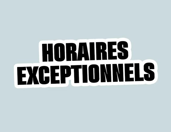 Horaires exceptionnels pour le lundi de Pâques !
