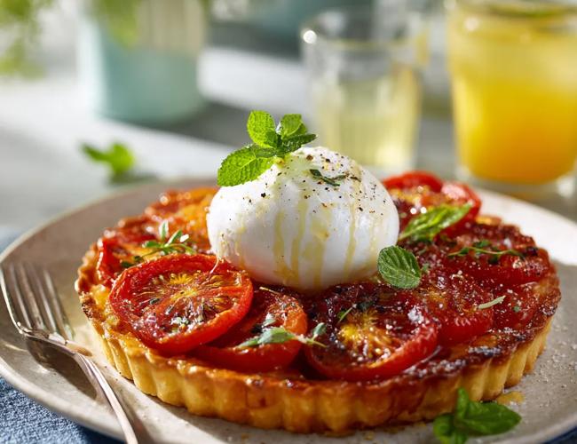 Tarte à la tomate et burrata