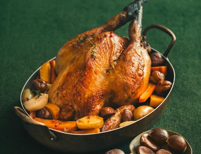 Pintade farcie aux châtaignes