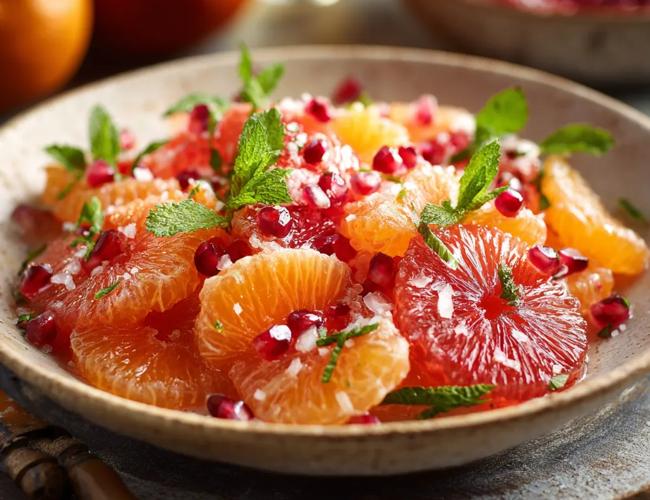 Salade d’agrumes, grenade et menthe