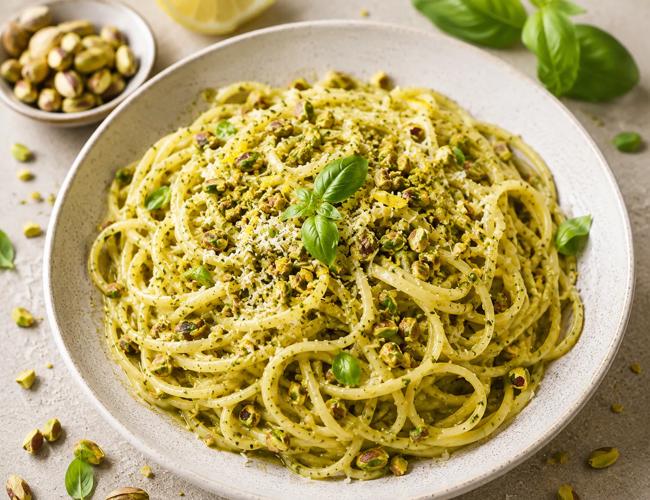 linguine au pesto de pistache et citron