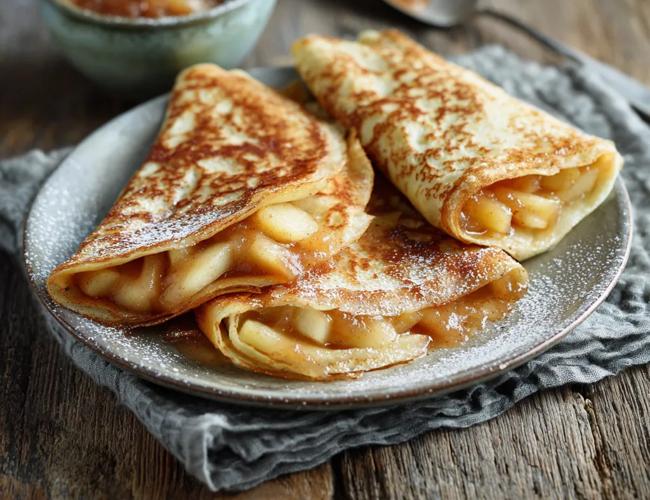 Crêpes à la compote de pommes