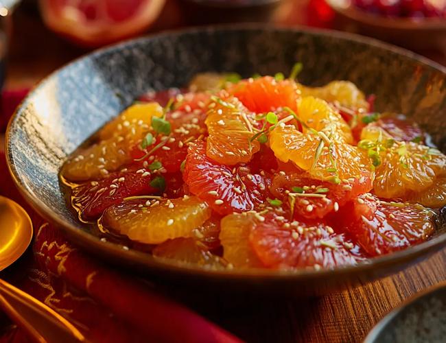 Salade d’agrumes au sésame & miel