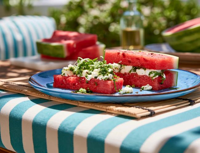 Sandwichs de pastèque à la feta