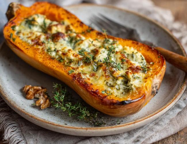 Courge butternut farcie à la Fourme d'Ambert