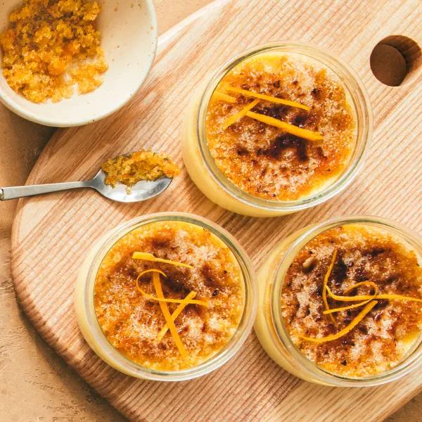 Crèmes brûlées au safran et à l’orange