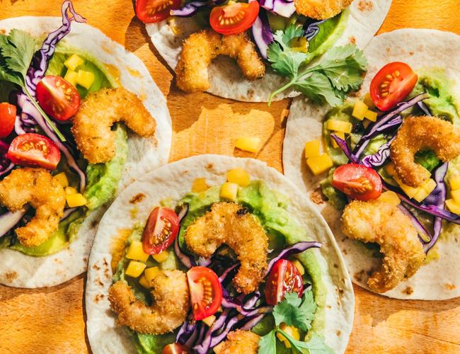 Tacos aux crevettes croustillantes