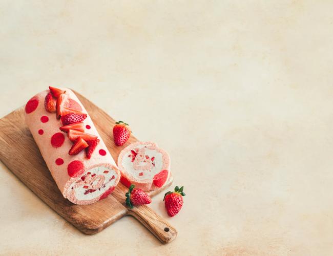 Roulé aux fraises