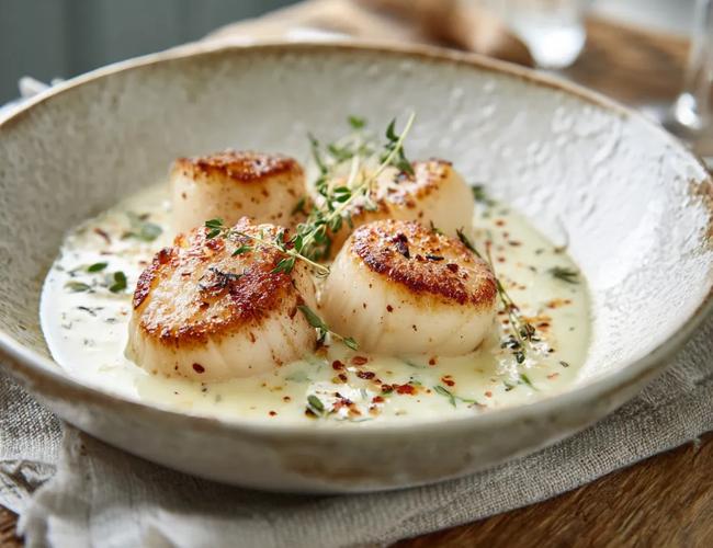 Saint-Jacques nacrées au beurre blanc
