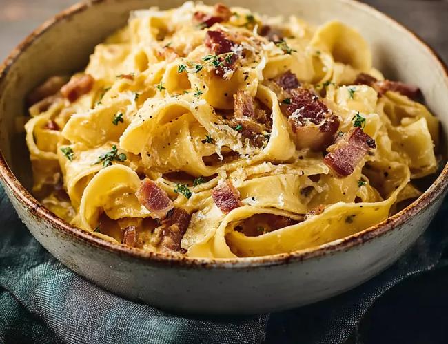 Véritables pâtes à la carbonara