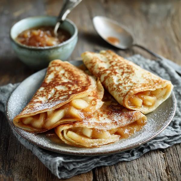 Crêpes à la compote de pommes