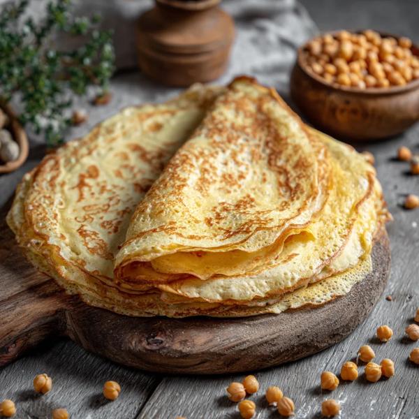Pâte à crêpes aux pois chiches