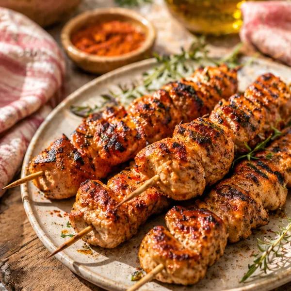 Brochettes de poulet marinées au mélange BBQ Bédros