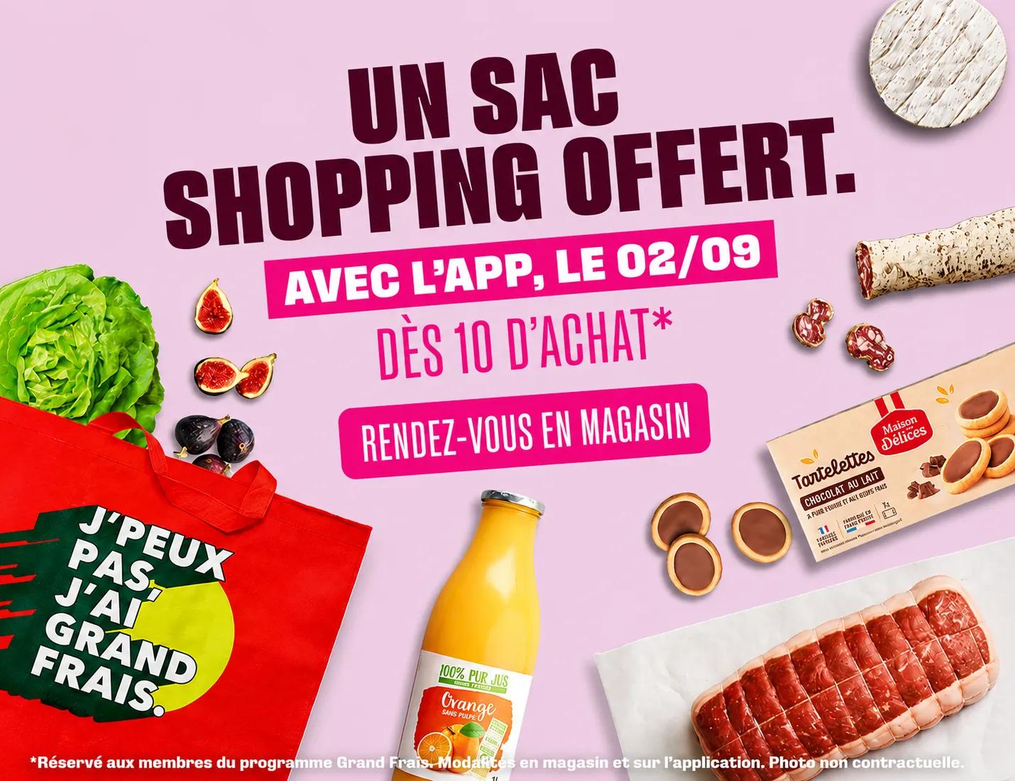 Un sac shopping offert avec l'App